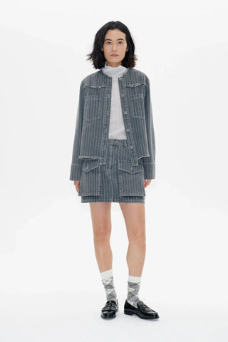Baum und Pferdgarten Bo Grey Pinstripe Denim Jacket - Anavi