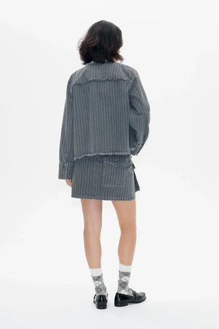 Baum und Pferdgarten Bo Grey Pinstripe Denim Jacket - Anavi