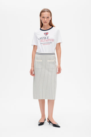 Baum und Pferdgarten Celie Creme Navy Stripe Skirt - Anavi