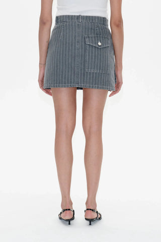 Baum und Pferdgarten Sali Grey Pinstripe Denim Skirt - Anavi