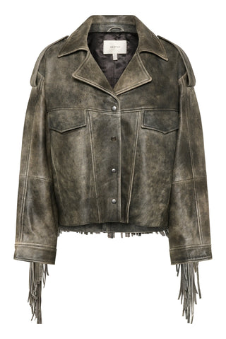 Gestuz Gzjaggy Black Leather Jacket - Anavi