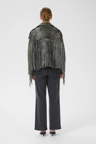 Gestuz Gzjaggy Black Leather Jacket - Anavi