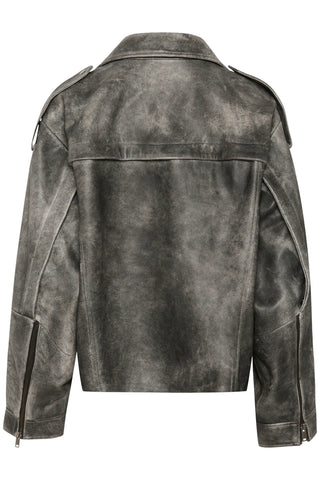 Gestuz Gzjaggy Black Leather Jacket - Anavi