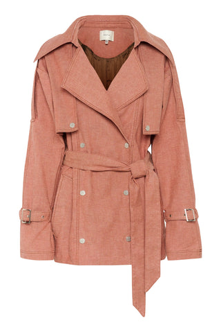 Gestuz Gzopa Rose Powder Trench - Anavi