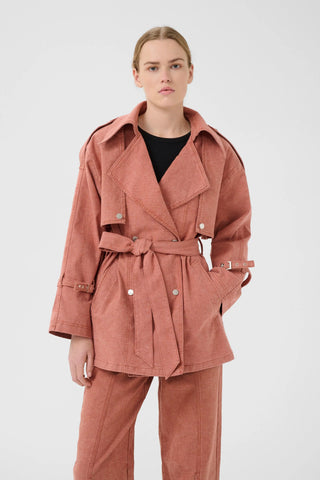 Gestuz Gzopa Rose Powder Trench - Anavi