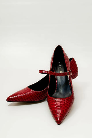 Kirò Décolleté Rosso Coccodrillo Croco - Anavi