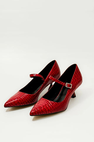 Kirò Décolleté Rosso Coccodrillo Croco - Anavi