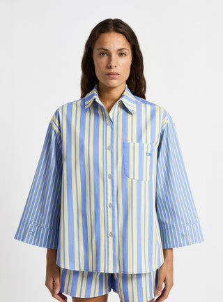 Laagam Caos Blue Poplin Shirt - Anavi