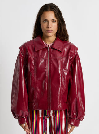 Laagam Cupido Red Bomber Jacket - Anavi