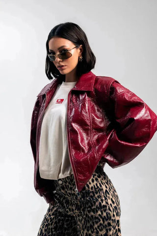 Laagam Cupido Red Bomber Jacket - Anavi