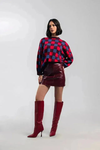 Laagam Frankie Burgundy Skirt - Anavi