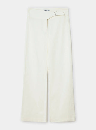 Laagam Kaine White Linen Pants - Anavi