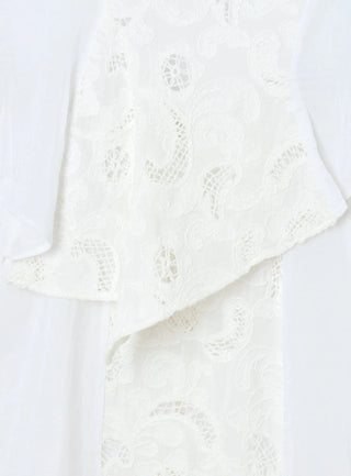 Laagam Lea White Lace Midi Dress - Anavi
