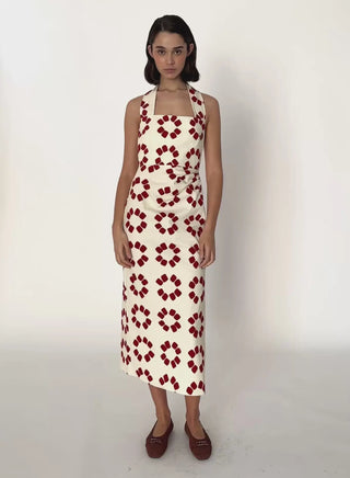 Laagam Leandra Ecru Midi Dress - Anavi