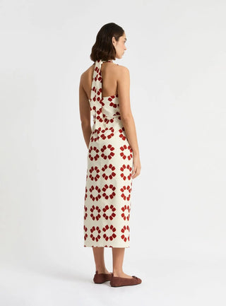 Laagam Leandra Ecru Midi Dress - Anavi