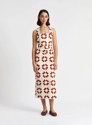 Laagam Leandra Ecru Midi Dress - Anavi