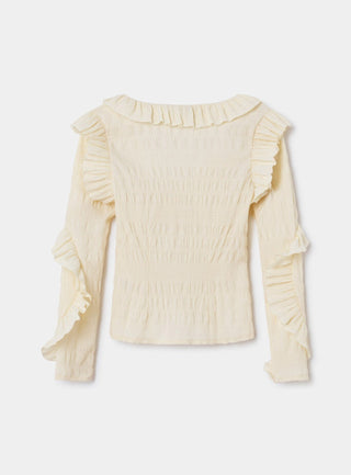 Laagam Maddie Ecru Ruffled Blouse - Anavi