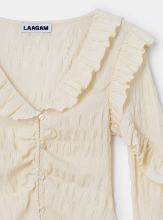 Laagam Maddie Ecru Ruffled Blouse - Anavi