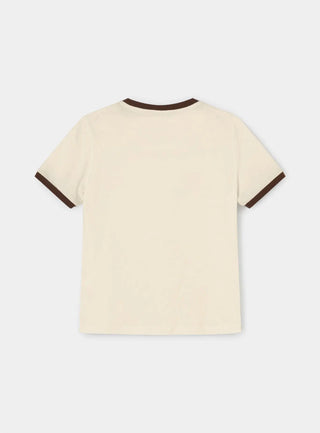 Laagam Olympia Ecru Cotton Logo T-shirt - Anavi