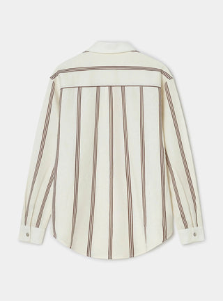 Laagam Saga Brown Striped Pleated Shirt - Anavi