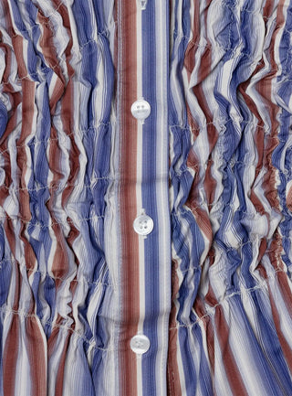 Laagam Susan Blue Striped Ruched Top (Copia) - Anavi