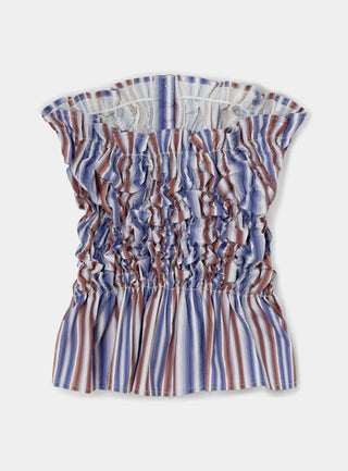 Laagam Susan Blue Striped Ruched Top (Copia) - Anavi