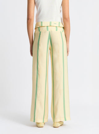 Laagam Tashi Yellow Striped Flow Pants - Anavi