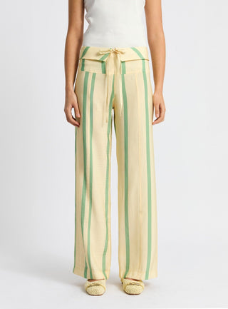 Laagam Tashi Yellow Striped Flow Pants - Anavi