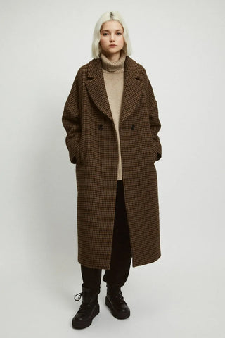 Rita Row Cedar Checkered Coat - Anavi