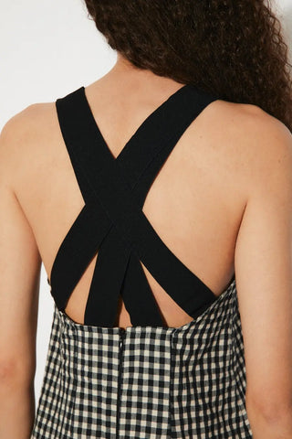 Rita Row Oyster Black Gingham Dress - Anavi