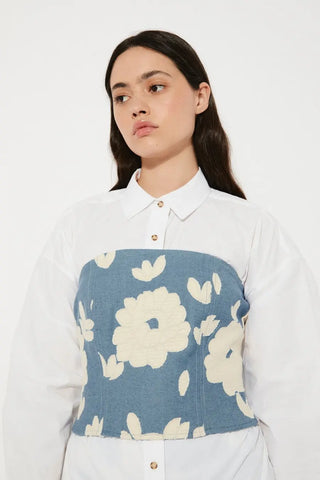 Rita Row Pearl Flowers Top - Anavi