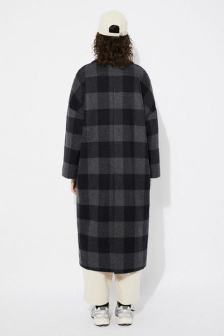 Rita Row Setut Checkered Navy Coat - Anavi
