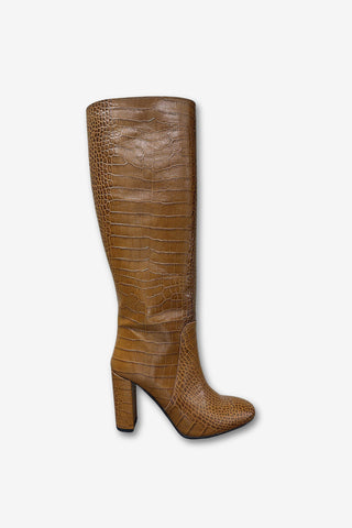 Way Out London Croco Camel Boots - Anavi