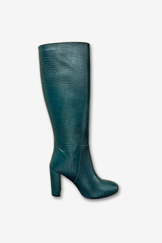 Way Out London Croco Green Boots - Anavi