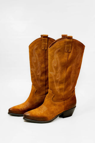 Way Out London Stivale Texano Camoscio - Anavi