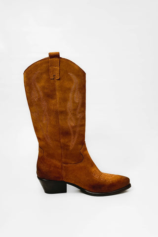 Way Out London Stivale Texano Camoscio - Anavi