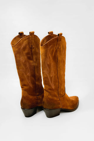 Way Out London Stivale Texano Camoscio - Anavi