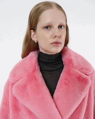 Apparis Stella Pink Fur Coat - Anavi