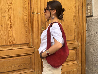  Mas1 Saco Suede Bag Burgundy