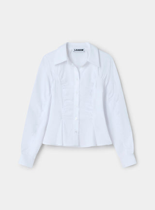  Laagam Belleville White Ruched Shirt