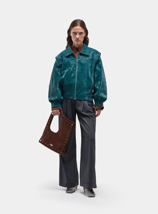  Laagam Cupido Teal Green Bomber Jacket
