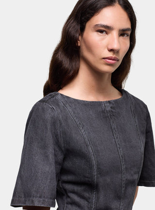  Laagam Rosette Grey Short Dress