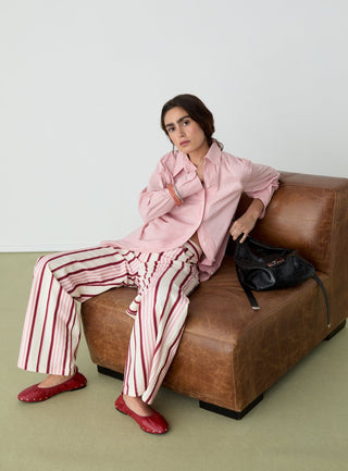  Laagam Leroy Pink Striped Twill Pants