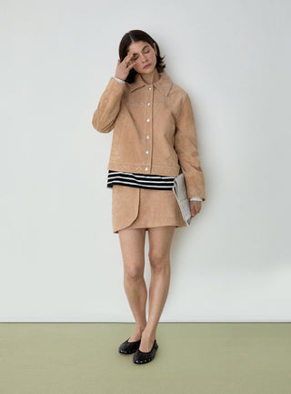  Laagam Luana Taupe Short Skirt