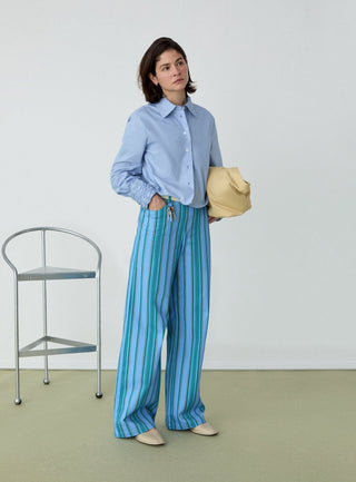  Laagam Roxane Blue Ruched Shirt