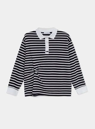  Laagam Duse Black Striped Longsleeve Polo T-shirt