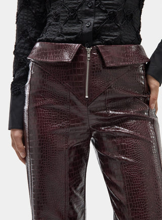  Laagam Horus Burgundy Textured Pants