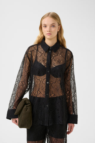  Gestuz Gzedea Black Lace Blouse