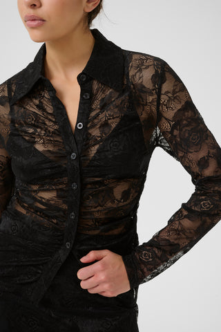  Gestuz Gzleala Black Lace Blouse