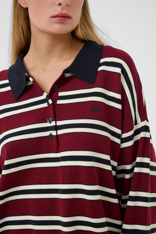  Gestuz Gzpaige Cabernet/skycaptain/egret Long-sleeved Polo